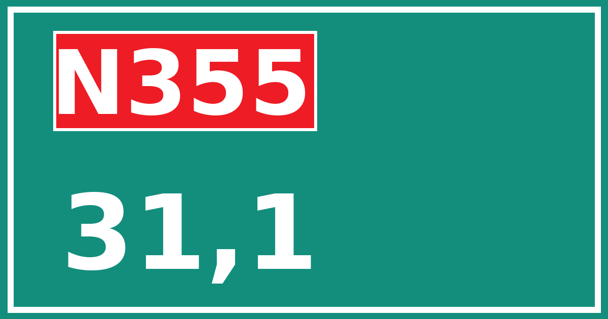 Hectometerbord N355 31,1