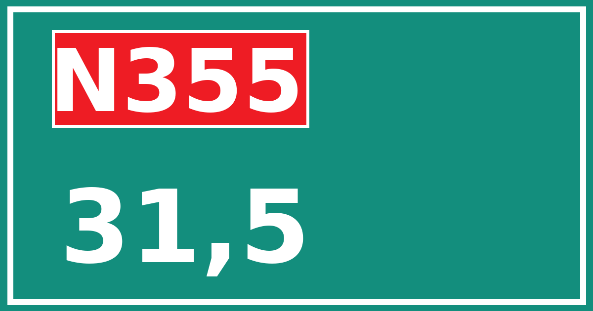 Hectometerbord N355 31,5