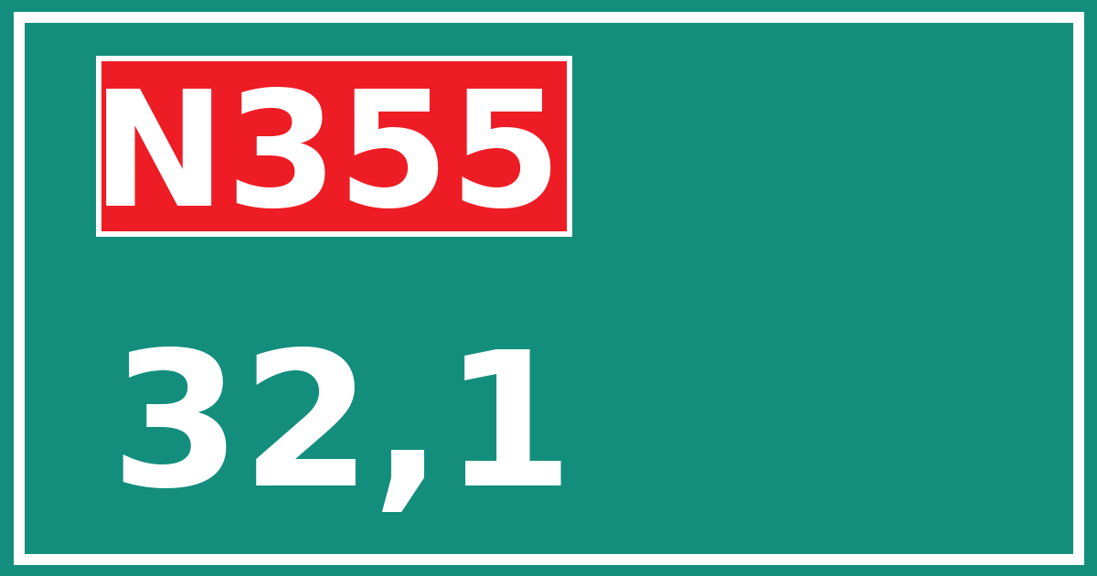 Hectometerbord N355 32,1