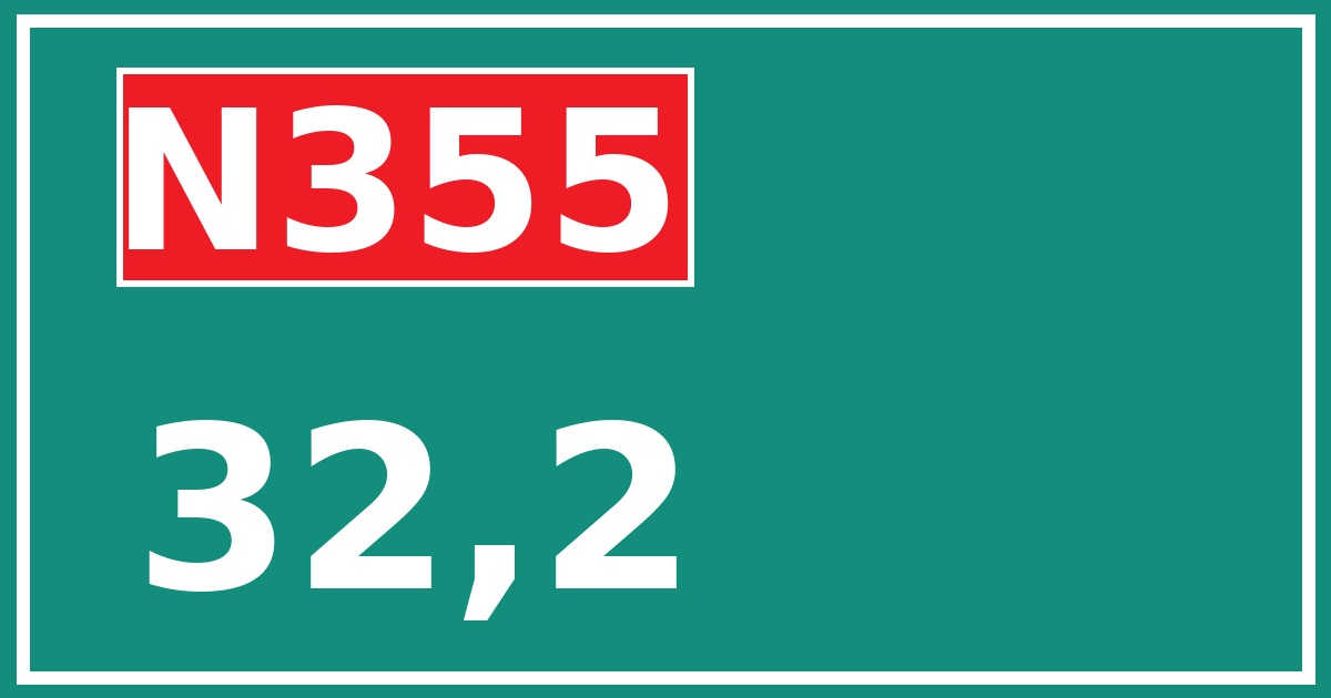 Hectometerbord N355 32,2
