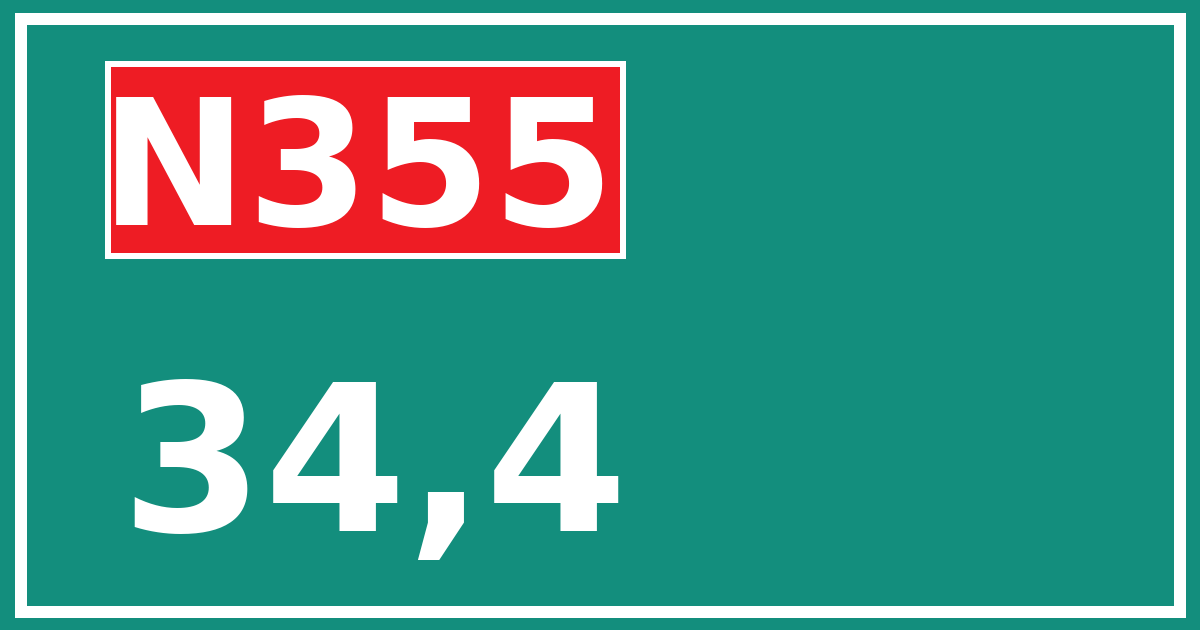 Hectometerbord N355 34,4