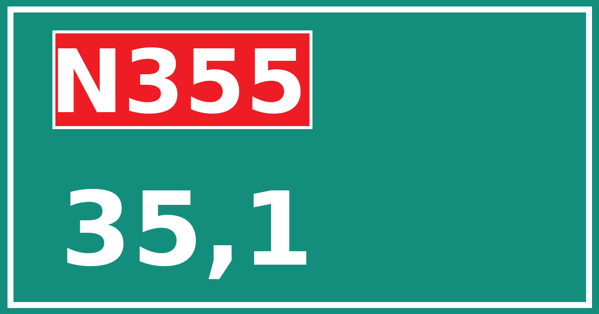Hectometerbord N355 35,1