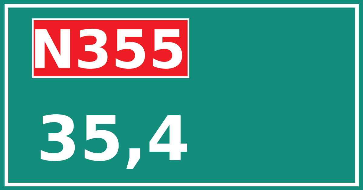 Hectometerbord N355 35,4