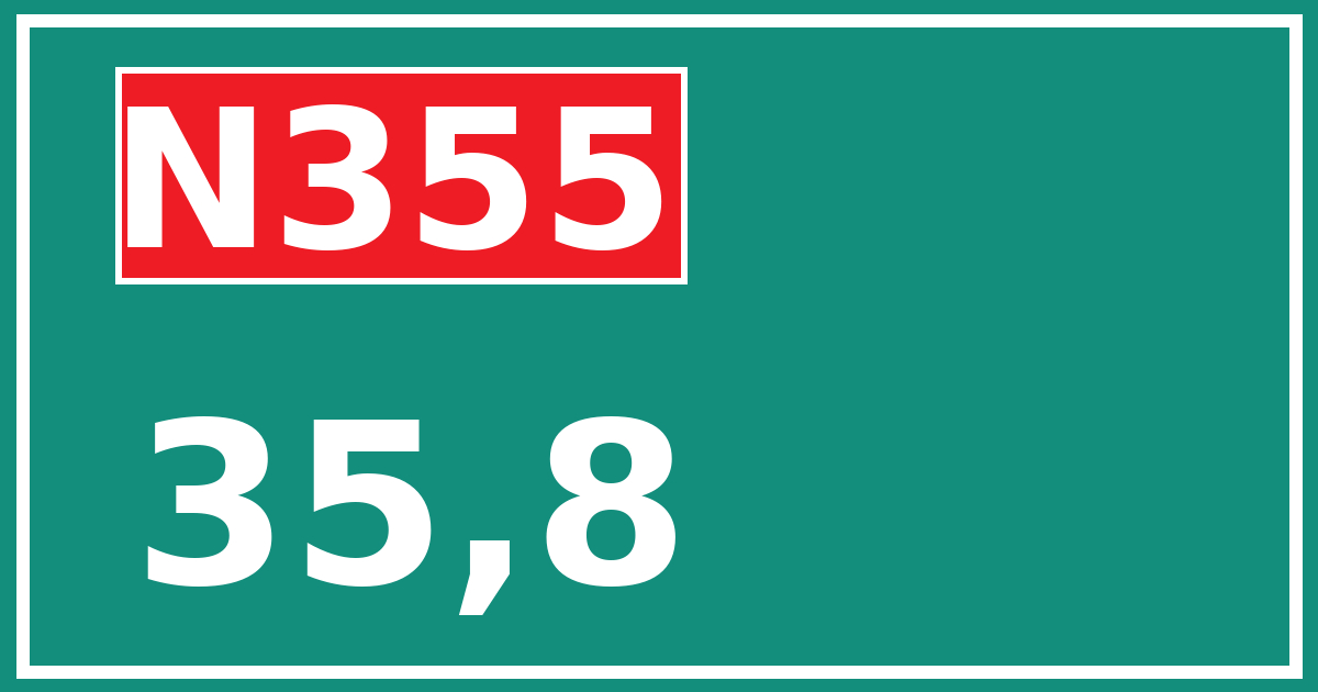 Hectometerbord N355 35,8