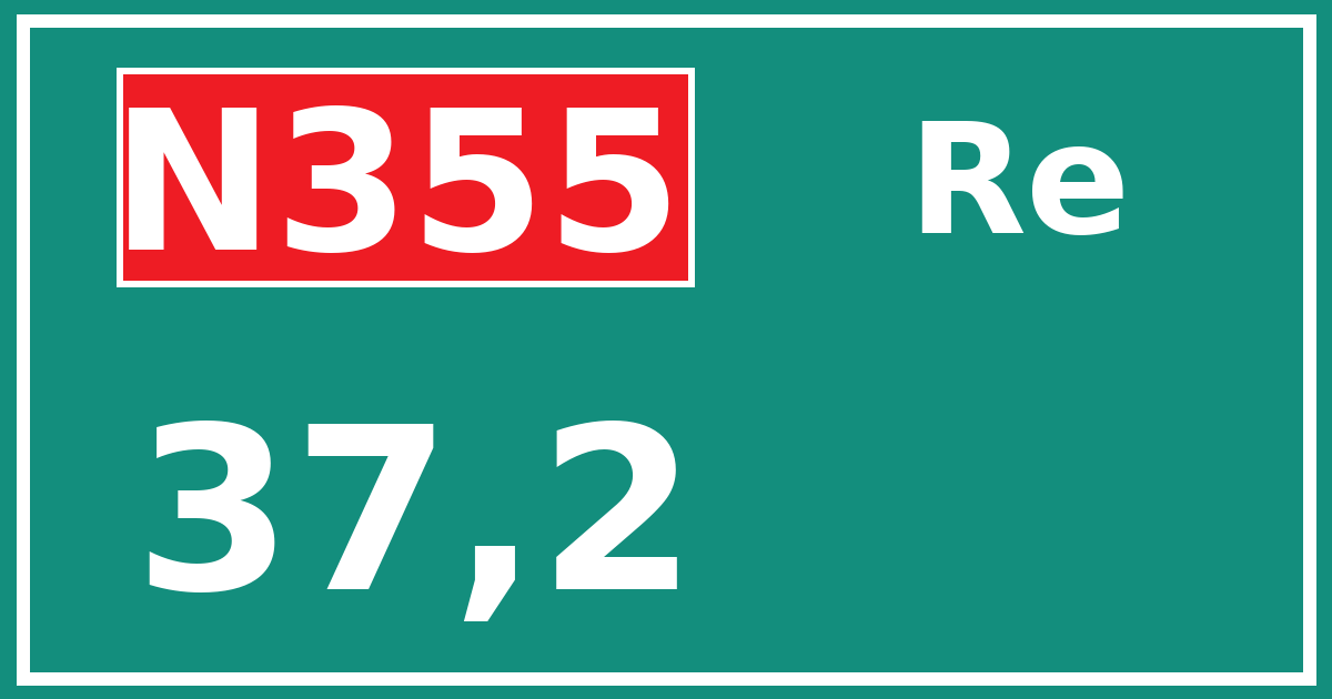 Hectometerbord N355 37,2 zijde Re