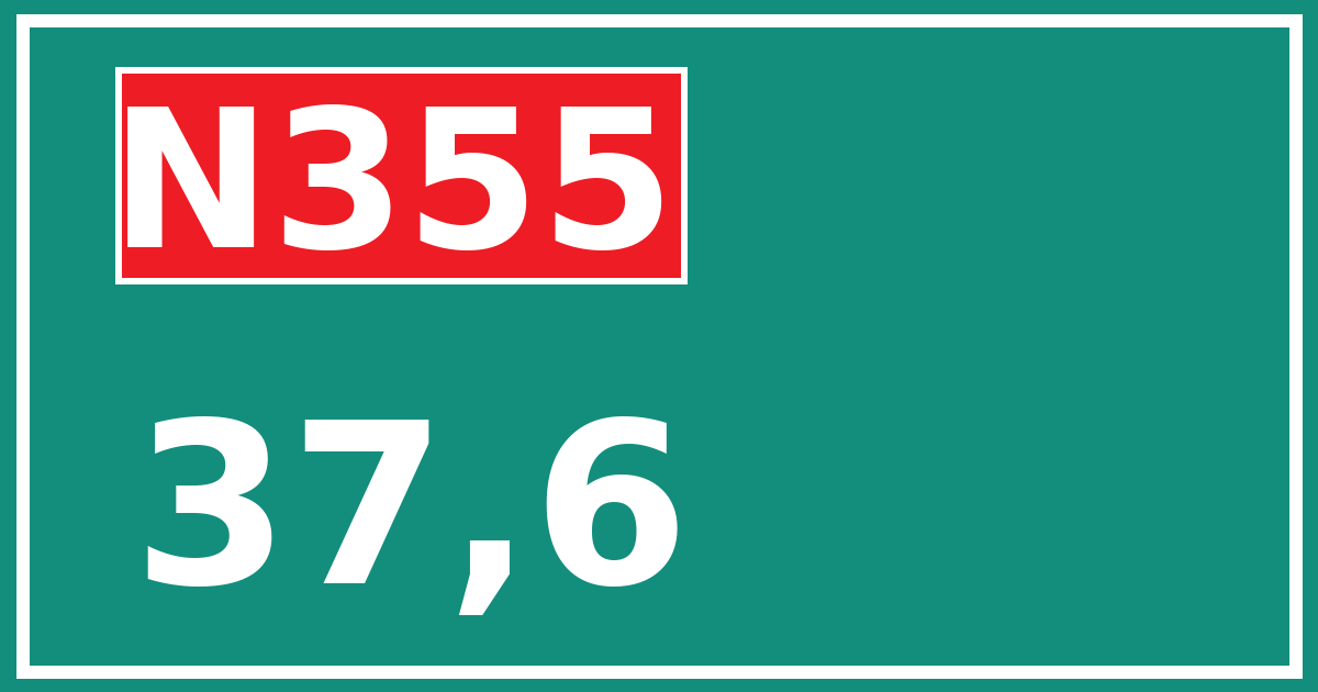 Hectometerbord N355 37,6