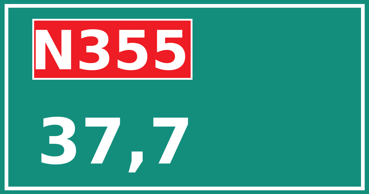 Hectometerbord N355 37,7