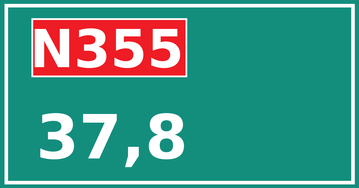 Hectometerbord N355 37,8