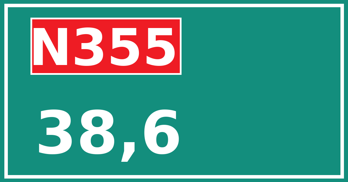 Hectometerbord N355 38,6