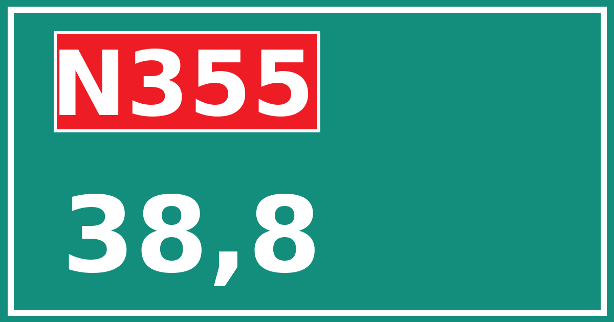 Hectometerbord N355 38,8
