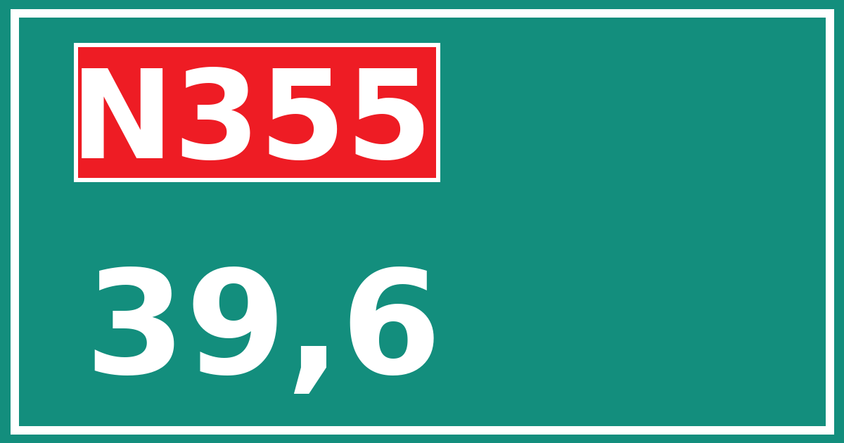 Hectometerbord N355 39,6