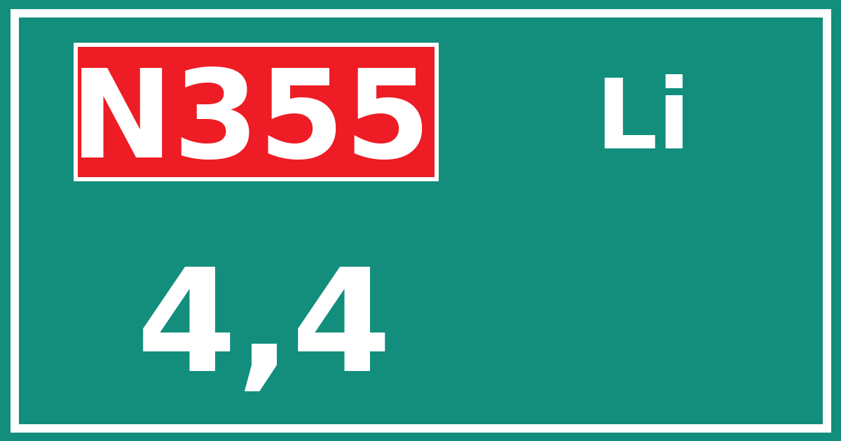 Hectometerbord N355 4,4 zijde Li