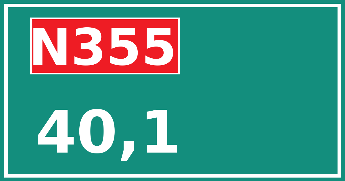 Hectometerbord N355 40,1