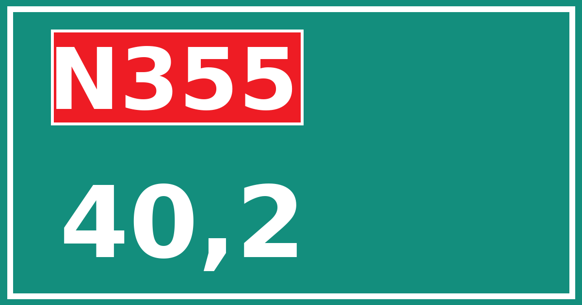 Hectometerbord N355 40,2
