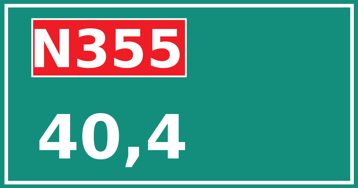 Hectometerbord N355 40,4
