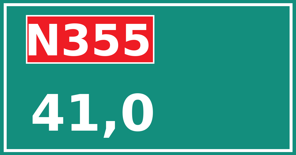 Hectometerbord N355 41,0