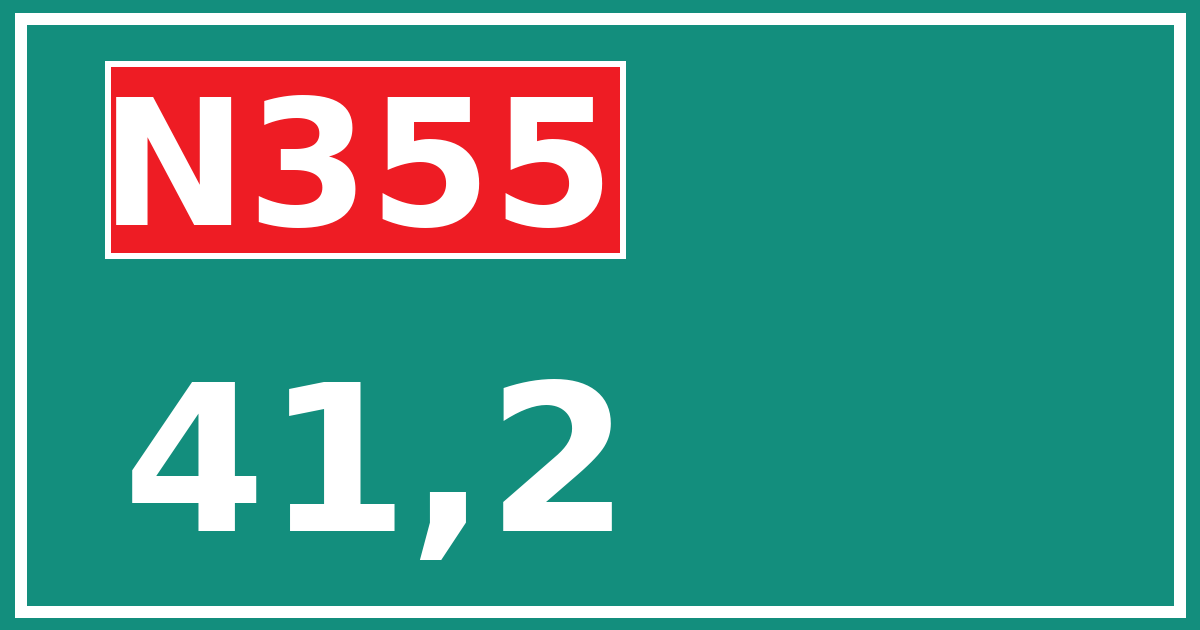 Hectometerbord N355 41,2