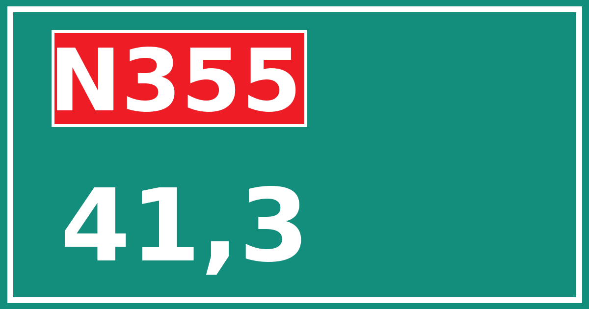 Hectometerbord N355 41,3