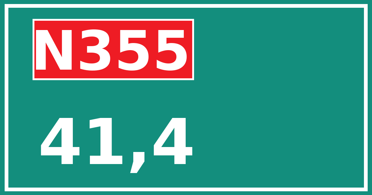 Hectometerbord N355 41,4