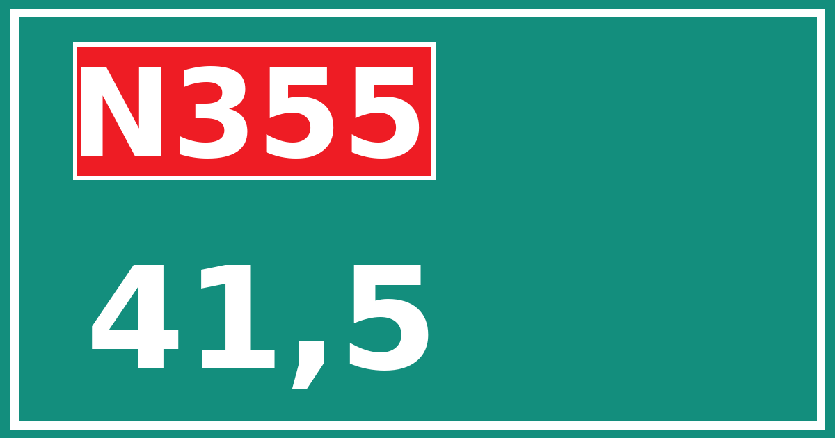Hectometerbord N355 41,5