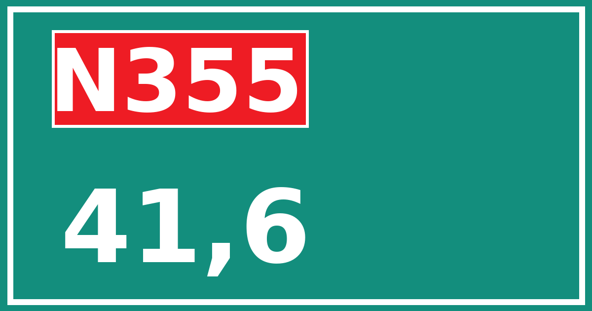 Hectometerbord N355 41,6