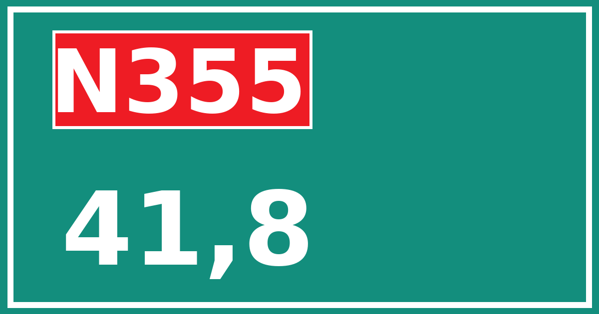 Hectometerbord N355 41,8