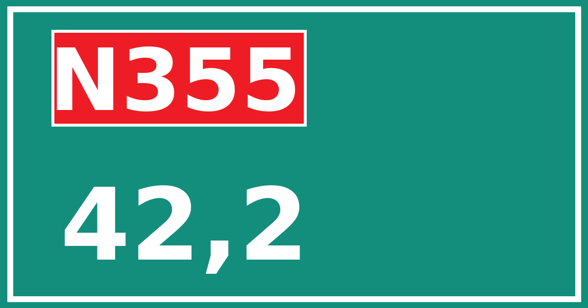 Hectometerbord N355 42,2