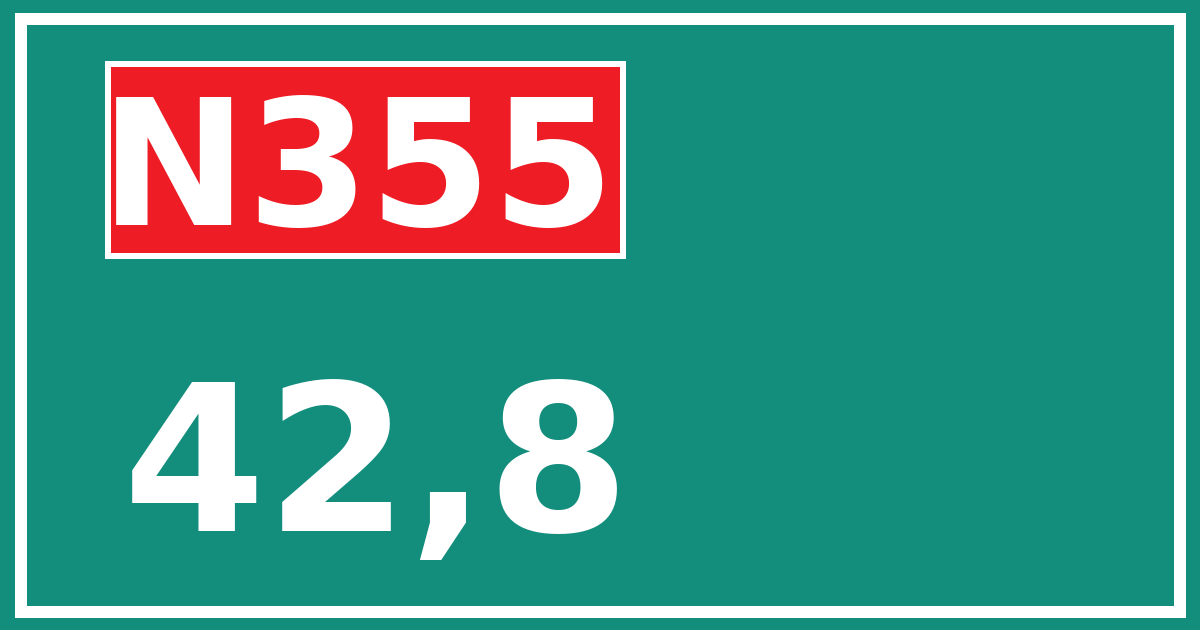 Hectometerbord N355 42,8