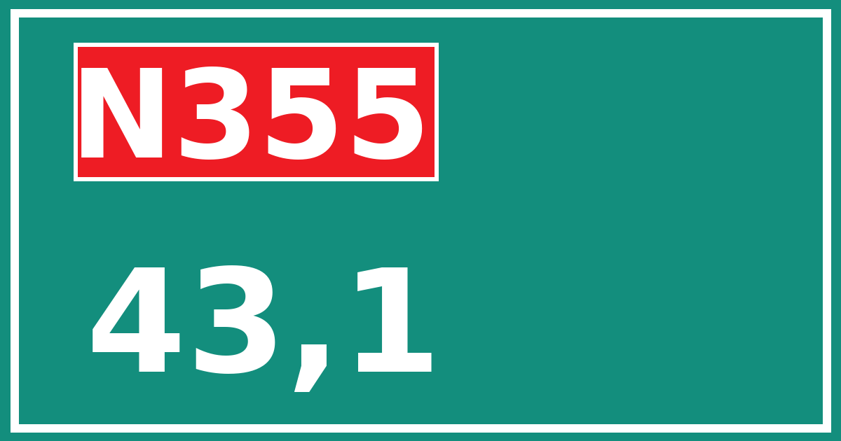 Hectometerbord N355 43,1