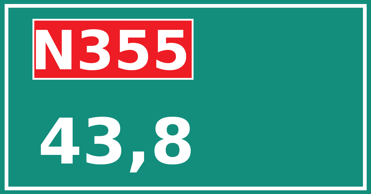 Hectometerbord N355 43,8