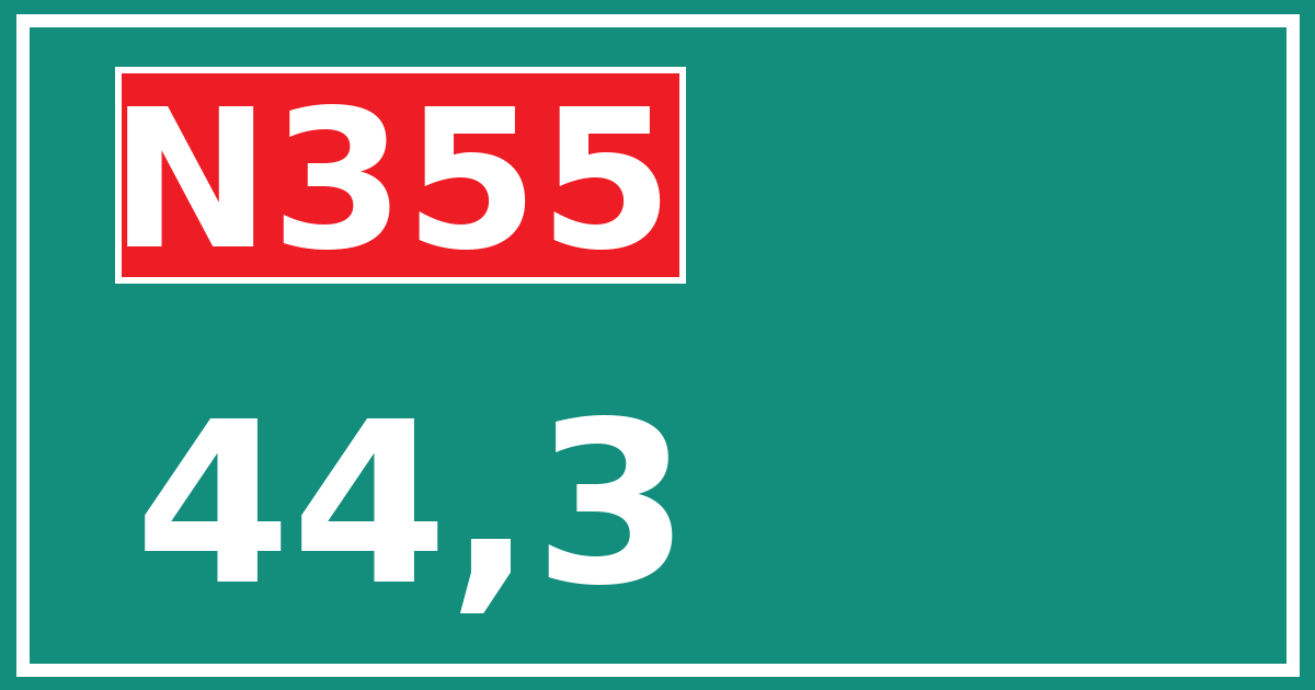Hectometerbord N355 44,3