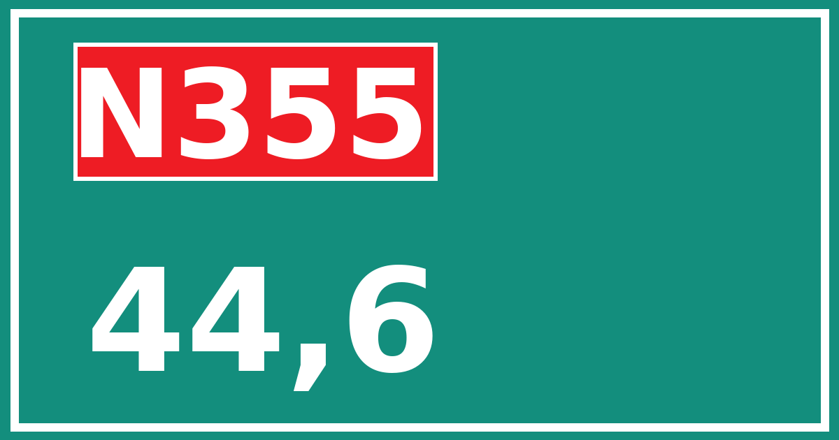 Hectometerbord N355 44,6