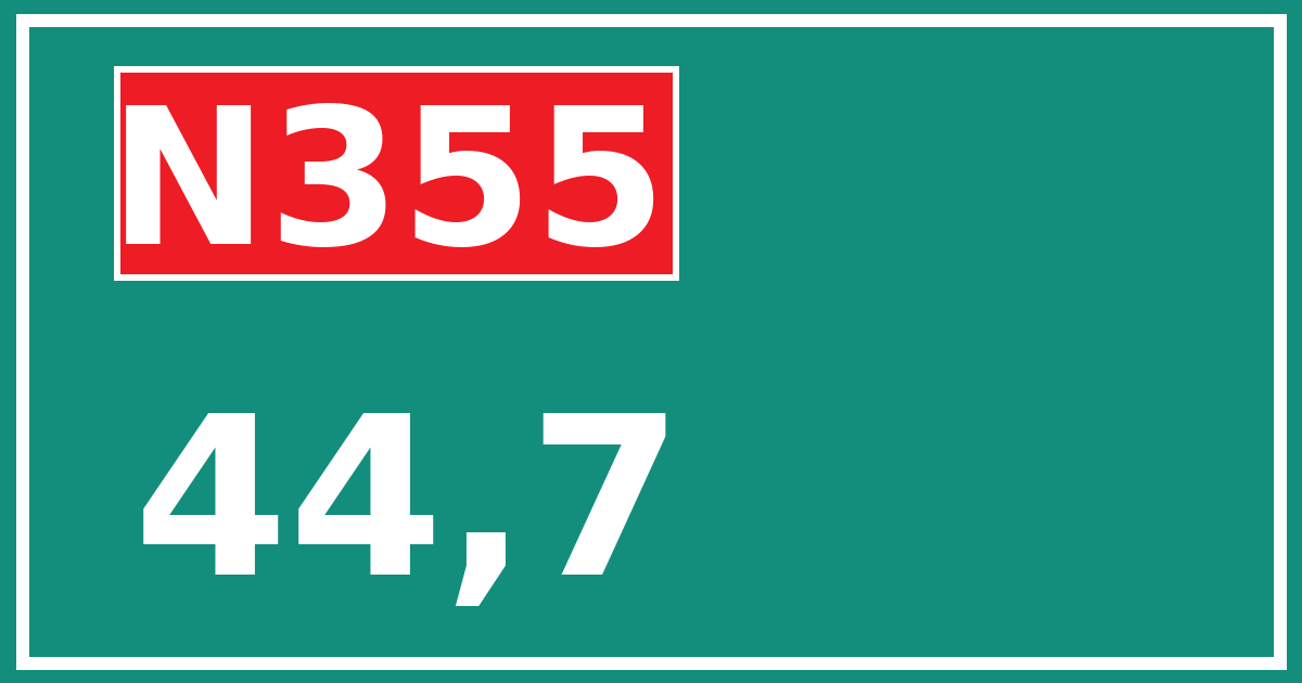 Hectometerbord N355 44,7