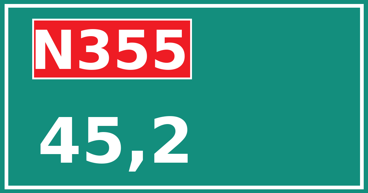 Hectometerbord N355 45,2