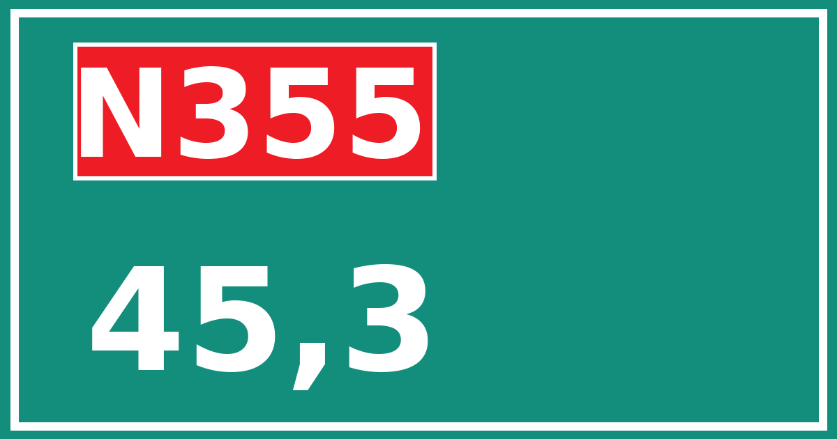 Hectometerbord N355 45,3