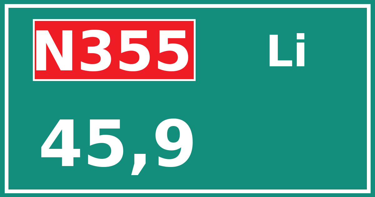 Hectometerbord N355 45,9 zijde Li