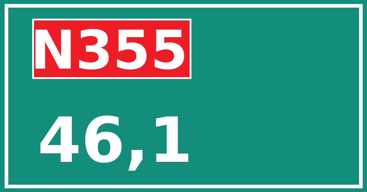 Hectometerbord N355 46,1