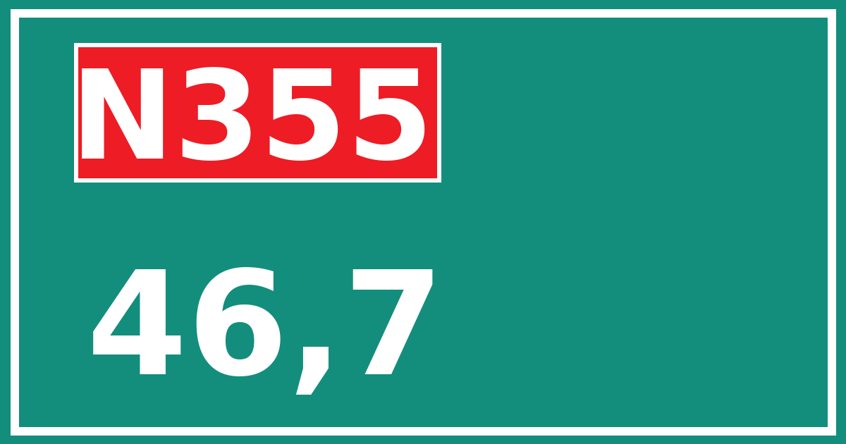 Hectometerbord N355 46,7