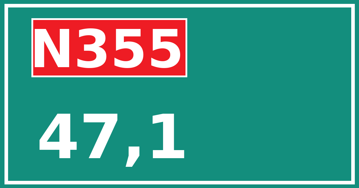 Hectometerbord N355 47,1