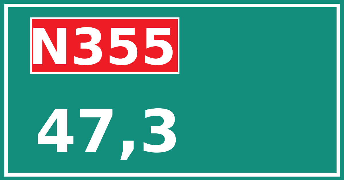 Hectometerbord N355 47,3