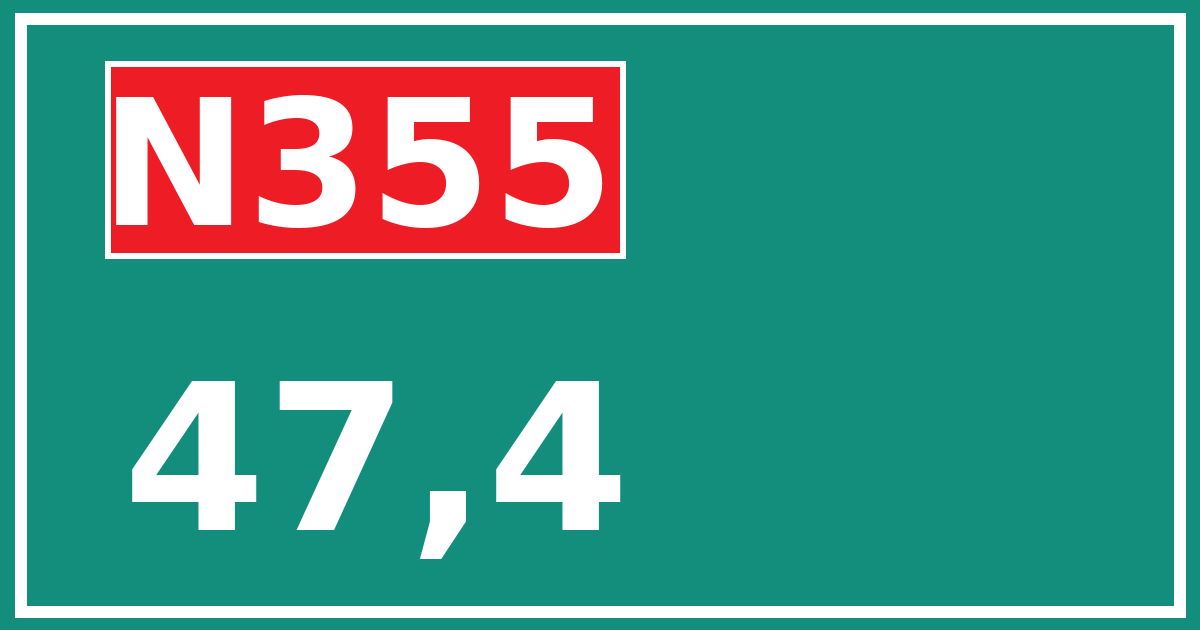 Hectometerbord N355 47,4