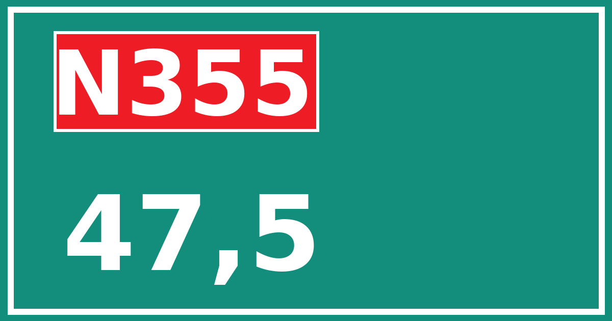 Hectometerbord N355 47,5