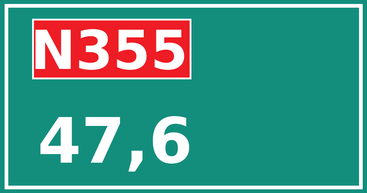 Hectometerbord N355 47,6
