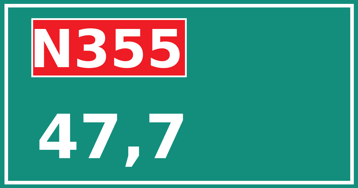 Hectometerbord N355 47,7