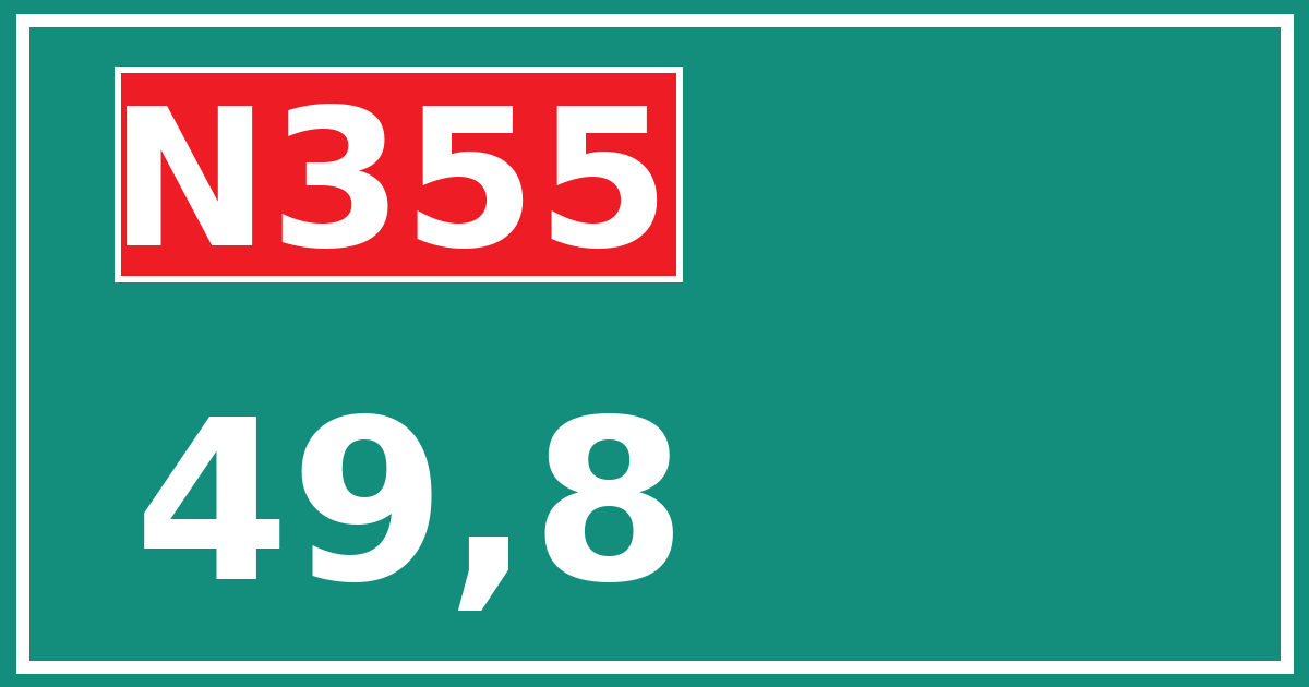 Hectometerbord N355 49,8