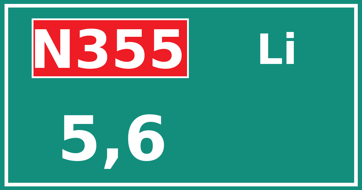 Hectometerbord N355 5,6 zijde Li