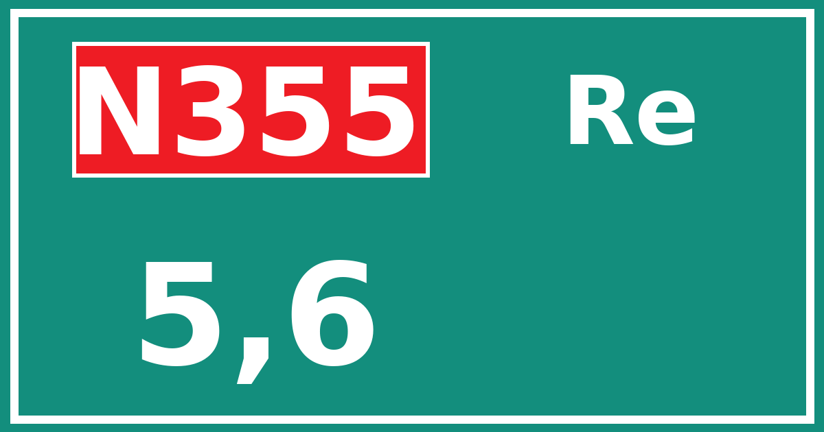 Hectometerbord N355 5,6 zijde Re