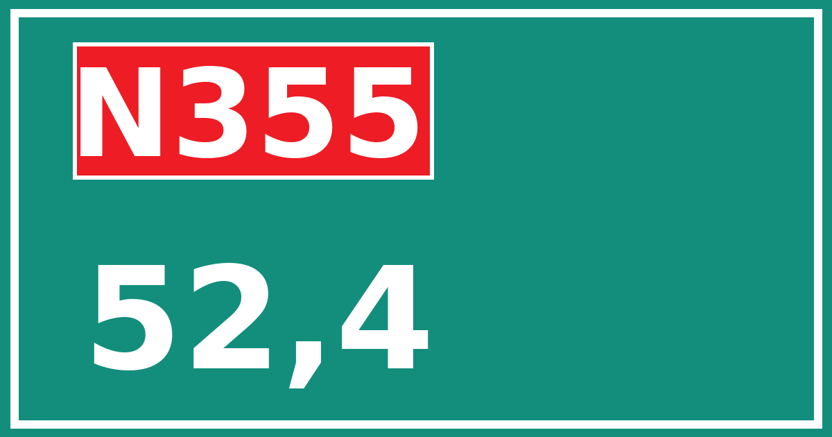 Hectometerbord N355 52,4