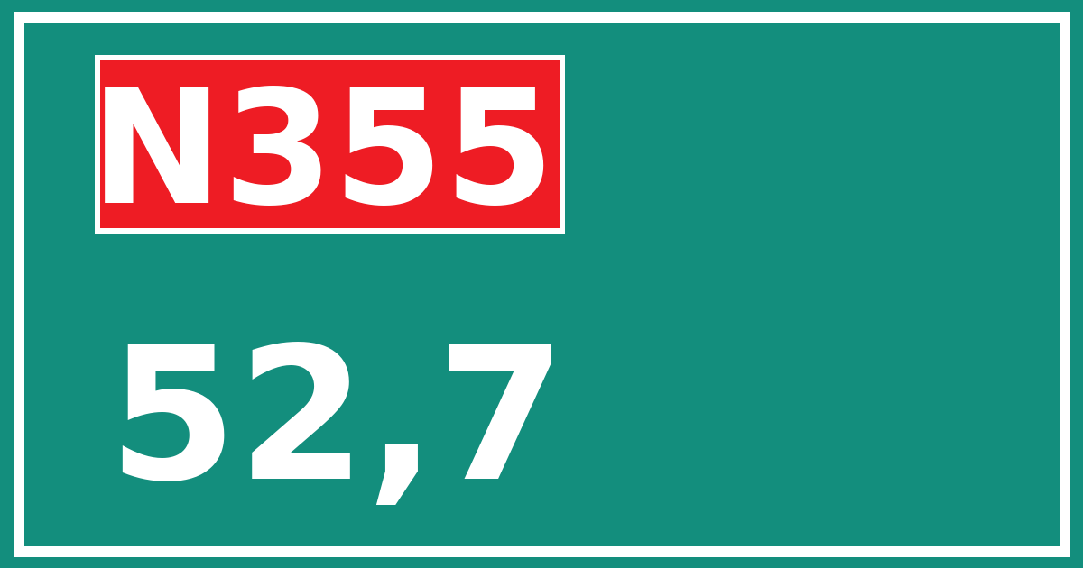 Hectometerbord N355 52,7