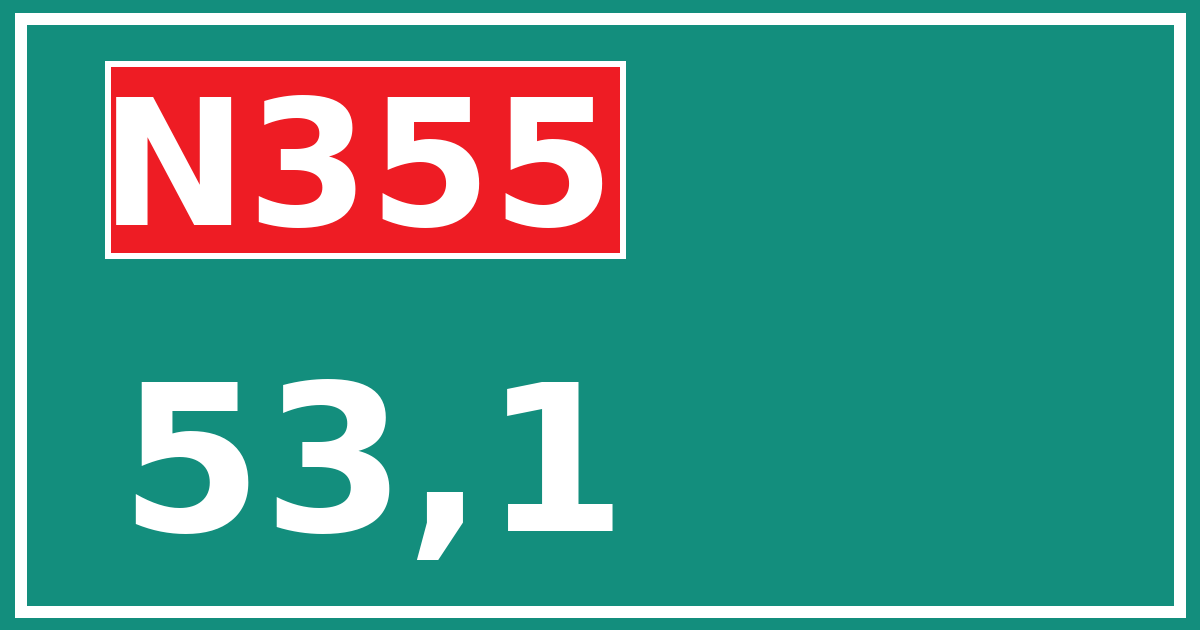 Hectometerbord N355 53,1